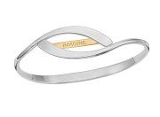 Sentiment Swing Bracelet by E.L. Designs in Sterling Silver & 14K Gold "Imagine" bar.