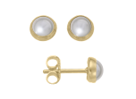Button Earrings by E.L. Designs in 14K gold with Pearls