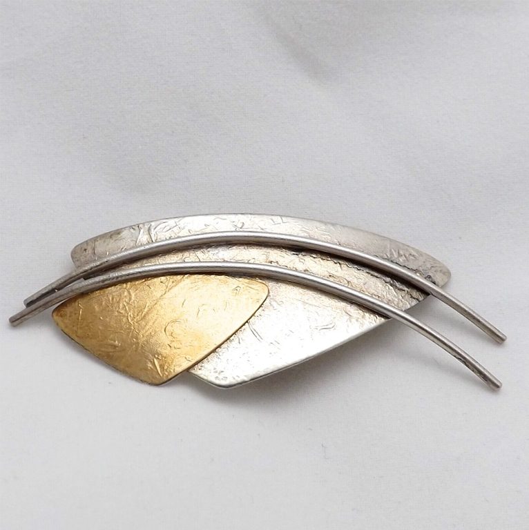Ed Levin vintage textured brooch