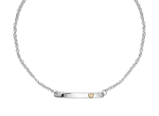 Heart Anklet by E.L. Designs in Sterling Silver with 14K rose gold heart accent