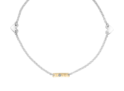Devotion Anklet by E.L. Designs in Sterling Silver & 14K Gold with 1.75mm Diamond