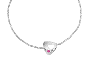 Trillium Anklet by E.L. Designs in Sterling Silver with Pink Sapphire