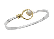 Grand Saratoga Bracelet by E.L. Designs in Sterling Silver & 14K Gold "lasso" with Pearl