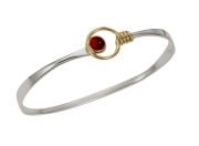 Saratoga Bracelet by E.L. Designs in Sterling Silver & 14K Gold "lasso" with Black Onyx