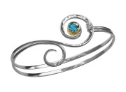 Fiddlehead Bracelet by E.L. Designs in Sterling Silver with Black Onyx