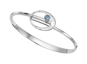 Elliptical Elegance Bracelet in Sterling Silver with faceted blue topaz by E.L. Designs.