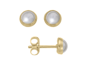 Button Earrings by E.L. Designs in 14K gold with Pearls