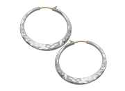 Hand Hammered Hoop Earrings by E.L. Designs in Sterling Silver