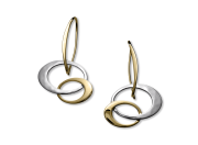 Petite Entwined Elegance Earrings by E.L. Designs in Sterling Silver & 14K Gold