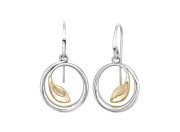 Be-Leaf Earrings by E.L. Designs in Sterling Silver & 14K leaves