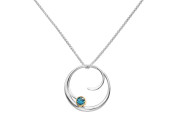 Petite Bindu Pendant by E.L. Designs in Sterling Silver with Blue Topaz