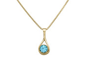 Desire Pendant by E.L. Designs in 14K gold with Blue Topaz