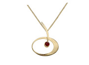 Elliptical Elegance Pendant by E.L. Designs in 14K Gold with Garnet