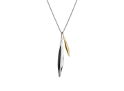 Willow Pendant by E.L. Designs with Sterling Silver large "leaf" and 14K gold small "leaf"
