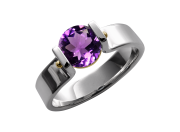 Behold Ring by E.L. Designs in Sterling Silver & 14K accents with Amethyst