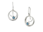 Bindu Dangle earrings by E.L. Designs in Sterling Silver with Blue Topaz