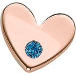 Rose Gold Heart Blue Diamond