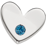 Silver Heart Blue Diamond