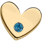 Gold Heart Blue Diamond