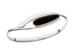 Rockabye Swing Bracelet by E.L. Designs in Sterling Silver & 14K Gold bezel with Turquoise