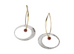 Elliptical Elegance by E.L. Designs in Sterling Silver and 14K earwire with Faceted Garnet (medium)