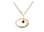 Elliptical Elegance Pendant by E.L. Designs in 14K Gold with Garnet